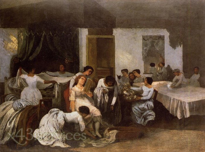 Gustave Courbet - Ankleiden des toten Maedchens - Dressing the Dead Girl